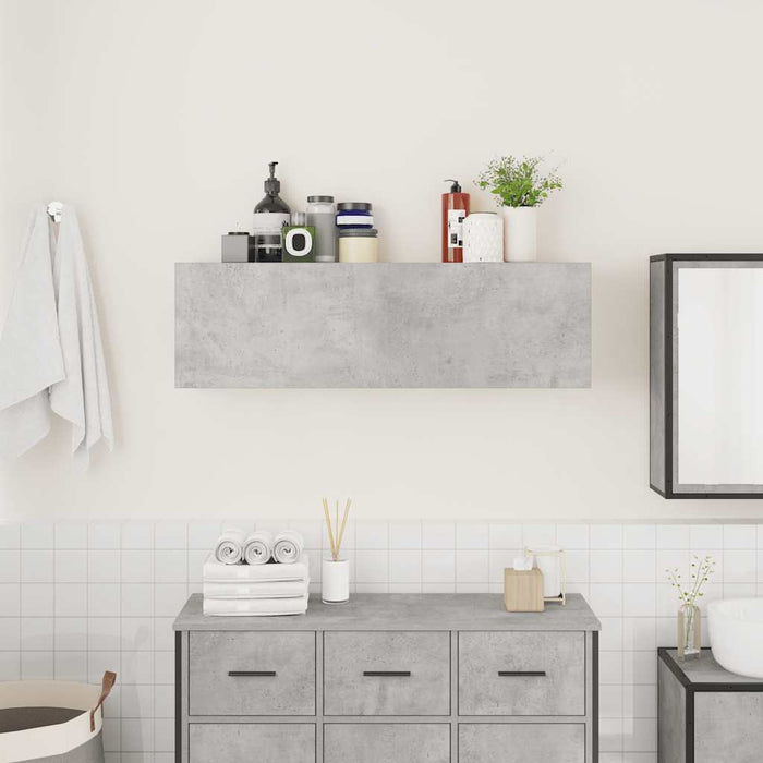Dulap perete baie, gri beton, 100x25x30 cm, lemn prelucrat - WALTI WALTI