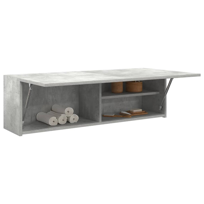 Dulap perete baie, gri beton, 100x25x30 cm, lemn prelucrat - WALTI WALTI