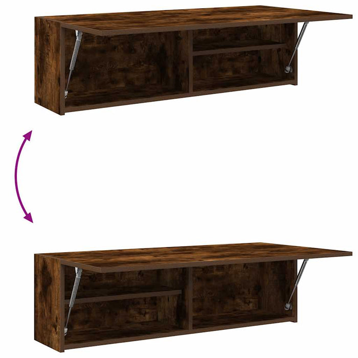 Dulap perete baie, stejar fumuriu, 100x25x30 cm, lemn prelucrat - WALTI WALTI