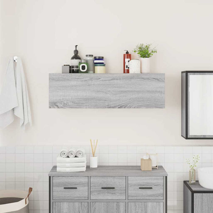 Dulap perete baie, gri sonoma, 100x25x30 cm, lemn prelucrat - WALTI WALTI