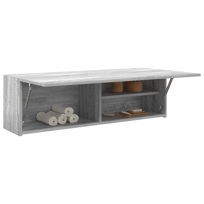 Dulap perete baie, gri sonoma, 100x25x30 cm, lemn prelucrat - WALTI WALTI