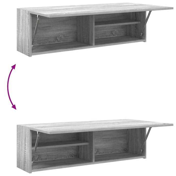 Dulap perete baie, gri sonoma, 100x25x30 cm, lemn prelucrat - WALTI WALTI
