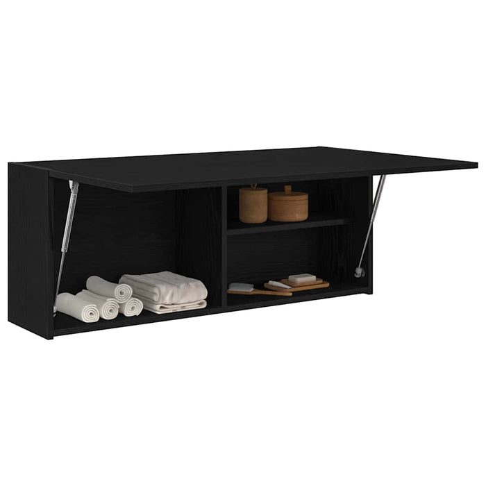 Dulap de perete de baie, negru, 100x25x40 cm, lemn prelucrat - WALTI WALTI
