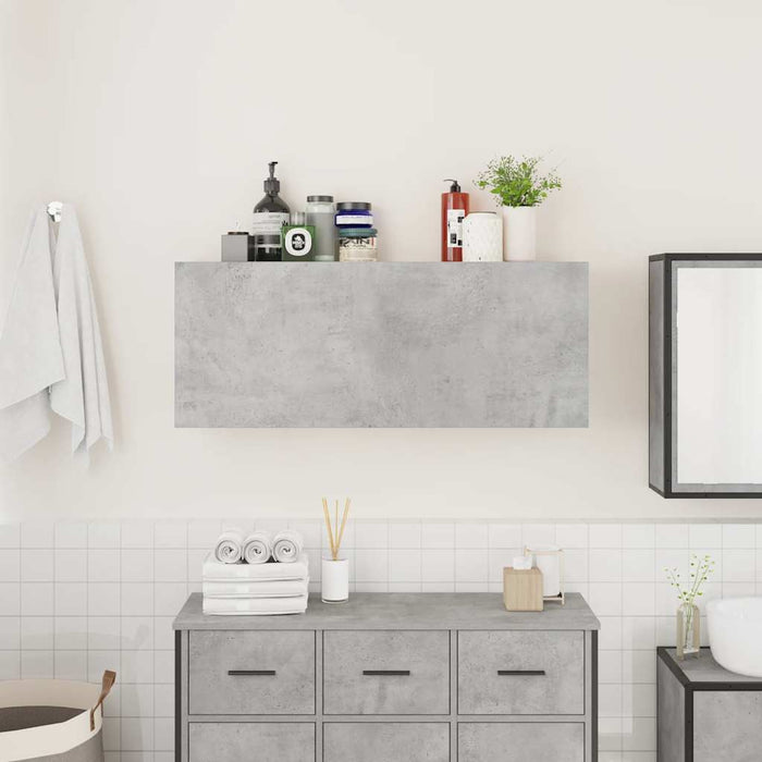 Dulap perete baie, gri beton, 100x25x40 cm, lemn prelucrat - WALTI WALTI