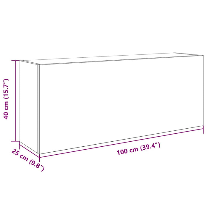 Dulap perete baie, gri sonoma, 100x25x40 cm, lemn prelucrat - WALTI WALTI