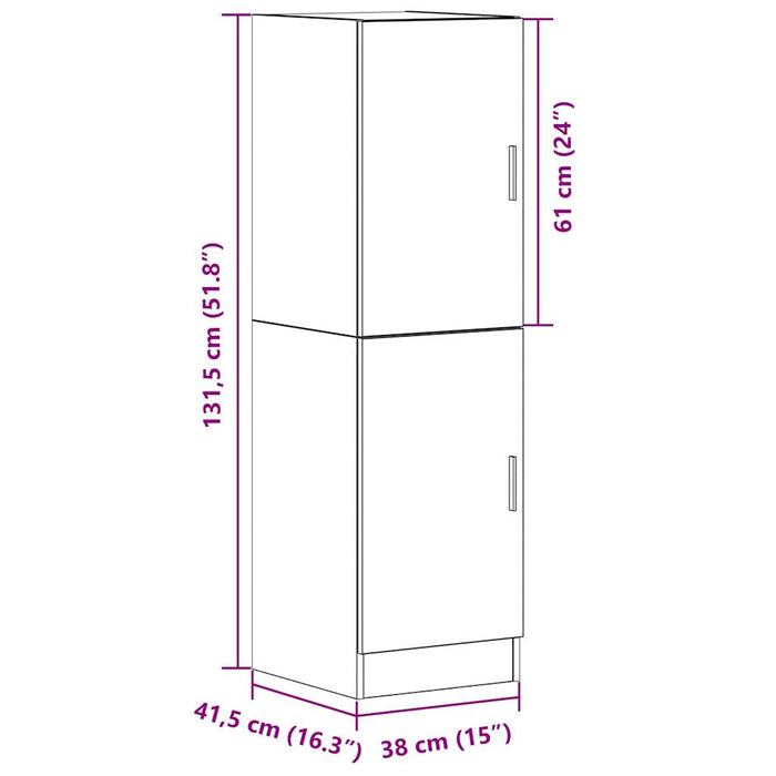 Dulap de bucătărie, gri beton 38x41,5x131,5 cm lemn prelucrat WALTI