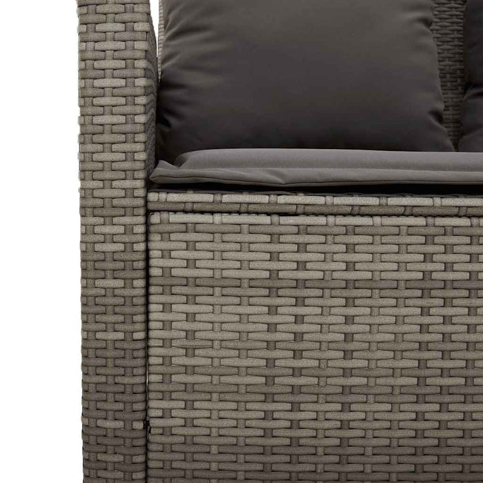 Canapea de grădină cu 2 locuri cu perne și masă polirattan gri - WALTI WALTI