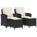 Set mobilier de grădină cu perne, 4 piese, negru, poliratan - WALTI WALTI
