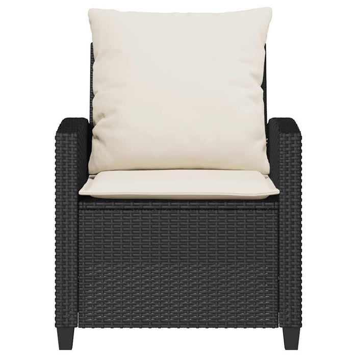 Set mobilier de grădină cu perne, 4 piese, negru, poliratan - WALTI WALTI