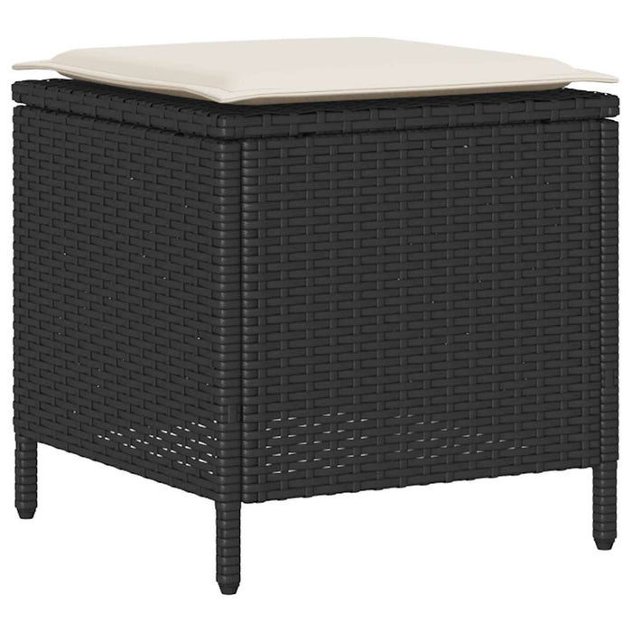 Set mobilier de grădină cu perne, 4 piese, negru, poliratan - WALTI WALTI