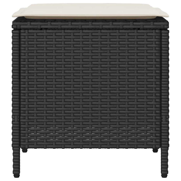Set mobilier de grădină cu perne, 4 piese, negru, poliratan - WALTI WALTI
