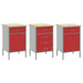 Dulap de lucru cu sertar 2 pcs Roșu și gri 100 x 55 x 85 cm - WALTI WALTI