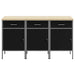 Dulap de lucru cu sertar 3 pcs Negru și Gri 150 x 55 x 85 cm - WALTI WALTI
