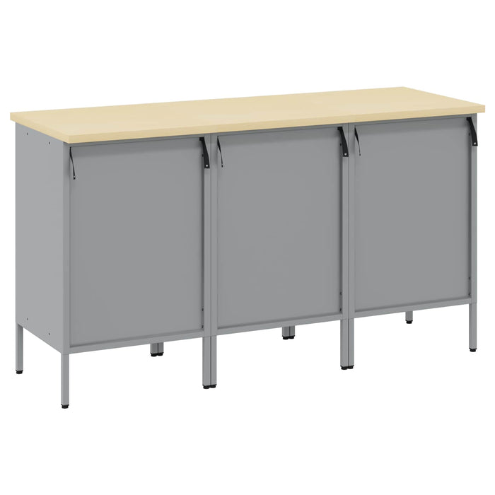 Dulap de lucru cu sertar 3 pcs Roșu și gri 150 x 55 x 85 cm - WALTI WALTI