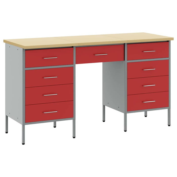 Dulap de lucru cu sertar 3 pcs Roșu 150 x 55 x 85 cm - WALTI WALTI