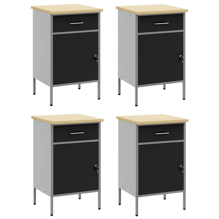 Dulap de lucru cu sertar 4 pcs Negru și Gri 200 x 55 x 85 cm - WALTI WALTI