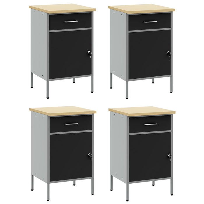 Dulap de lucru cu sertar 4 pcs Negru și Gri 200 x 55 x 85 cm - WALTI WALTI