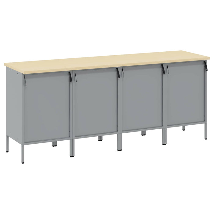 Dulap de lucru cu sertar 4 pcs Roșu și gri 200 x 55 x 85 cm - WALTI WALTI