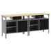 Set banc de lucru cu sertar 2 pcs Negru 200 x 55 x 85 cm - WALTI WALTI