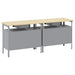 Set banc de lucru cu sertar 2 pcs Negru 200 x 55 x 85 cm - WALTI WALTI