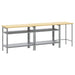 Set banc de lucru cu raft cu depozitare Ajustabil Gri Oțel - WALTI WALTI