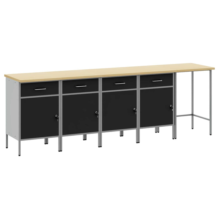 Set de dulapuri de lucru cu sertar Manual 5 pcs Negru și Gri - WALTI WALTI