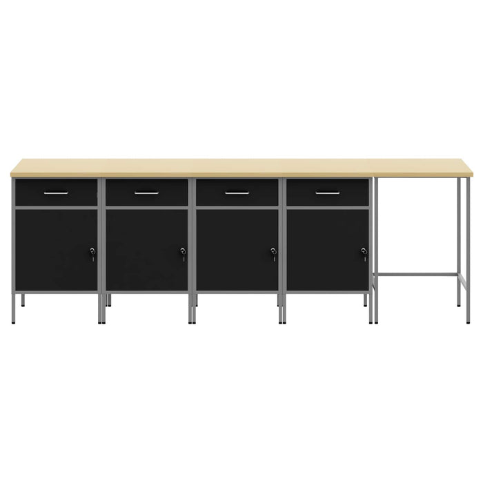 Set de dulapuri de lucru cu sertar Manual 5 pcs Negru și Gri - WALTI WALTI