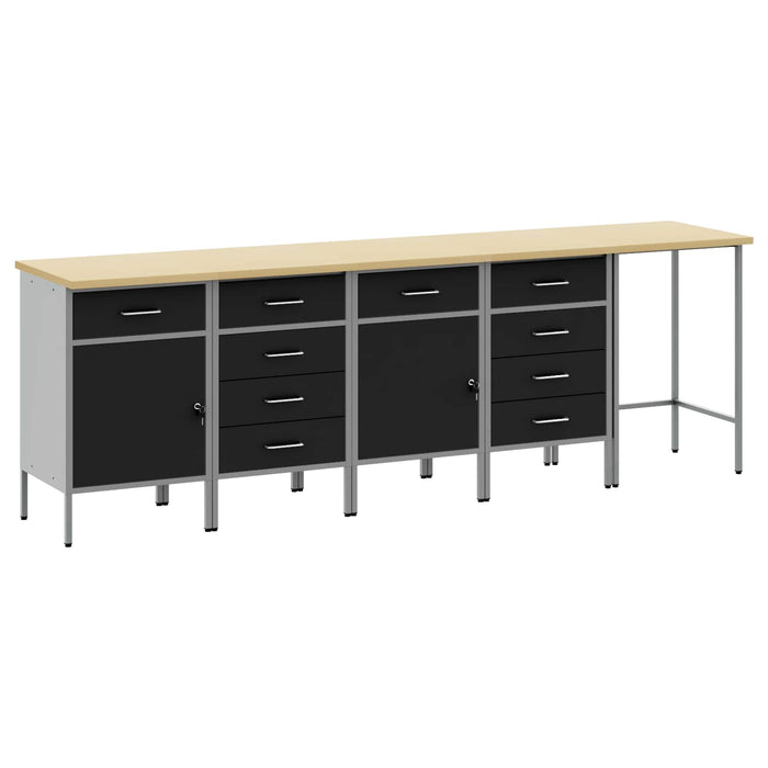 Set de dulapuri de lucru cu sertar Manual 5 pcs Negru și Gri - WALTI WALTI