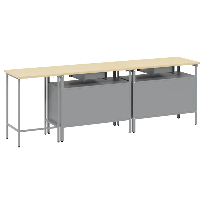 Set banc de lucru cu raft 3 pcs Negru Oțel vopsit electrostatic - WALTI WALTI
