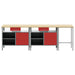 Set banc de lucru cu raft 3 pcs Negru Oțel vopsit electrostatic - WALTI WALTI