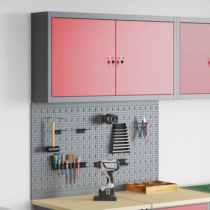 Set dulap de unelte 3 buc. Roșu Oțel vopsit electrostatic - WALTI WALTI