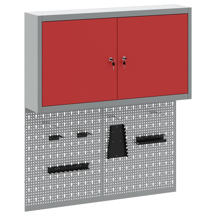 Set dulap de unelte 3 buc. Roșu Oțel vopsit electrostatic - WALTI WALTI