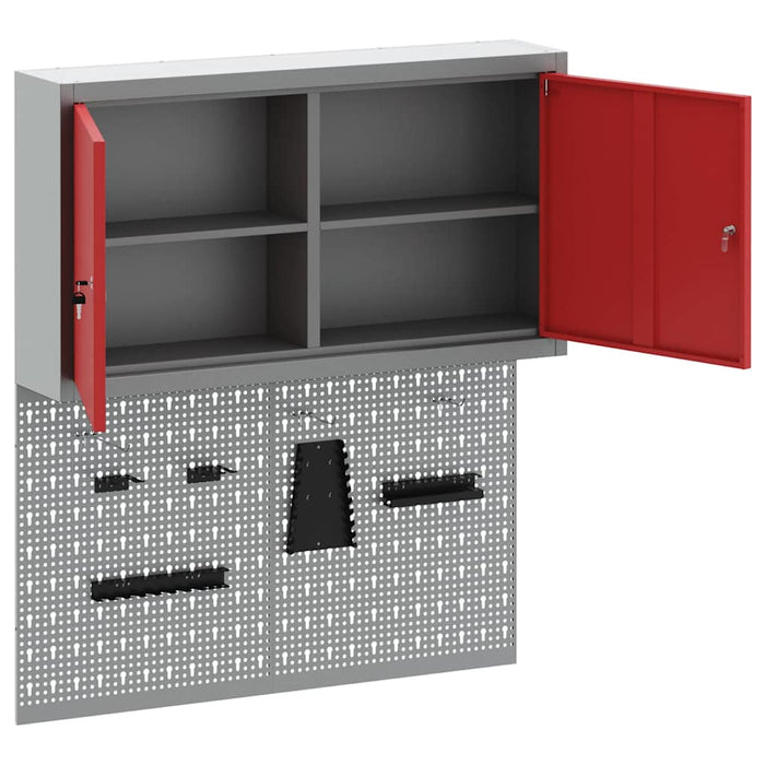 Set dulap de unelte 3 buc. Roșu Oțel vopsit electrostatic - WALTI WALTI
