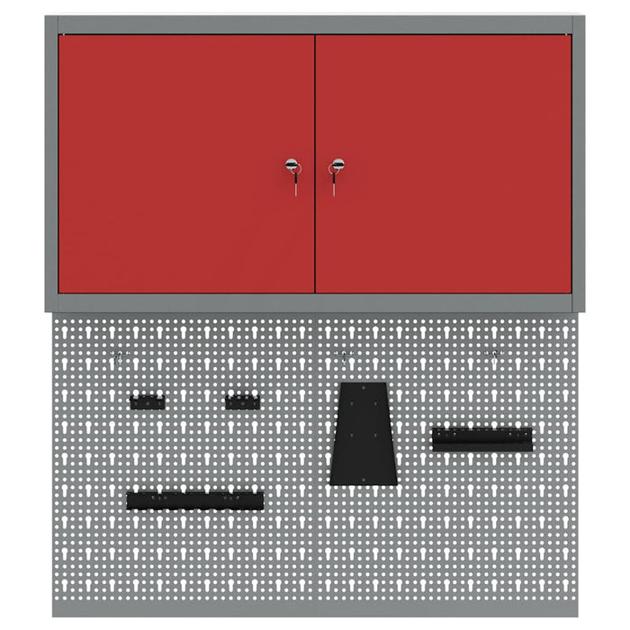 Set dulap de unelte 3 buc. Roșu Oțel vopsit electrostatic - WALTI WALTI