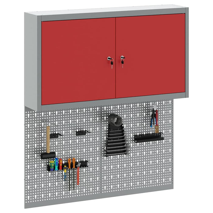 Set dulap de unelte 3 buc. Roșu Oțel vopsit electrostatic - WALTI WALTI