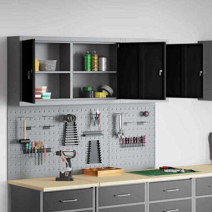 Set dulap de unelte 5 buc. Negru Oțel vopsit electrostatic WALTI
