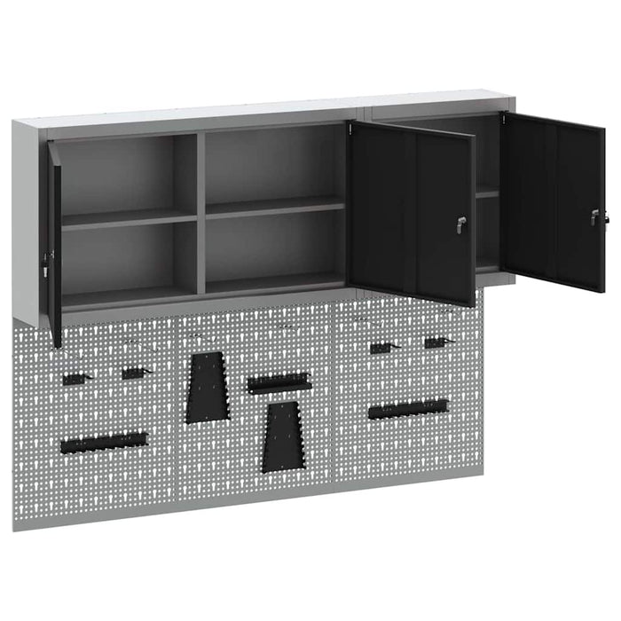 Set dulap de unelte 5 buc. Negru Oțel vopsit electrostatic WALTI