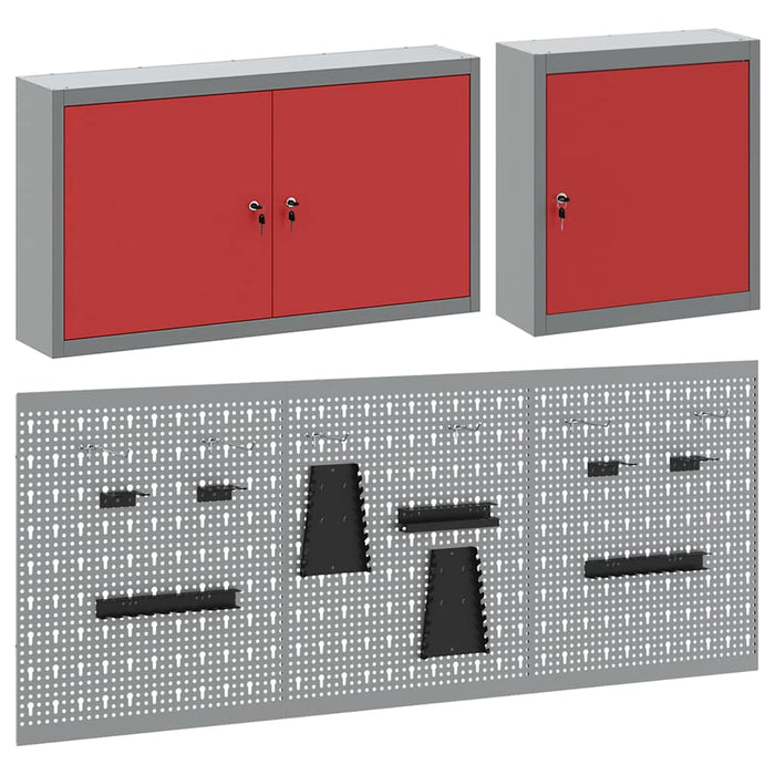 Set dulap de unelte 5 buc. Roșu Oțel vopsit electrostatic - WALTI WALTI