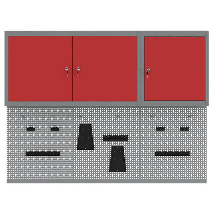 Set dulap de unelte 5 buc. Roșu Oțel vopsit electrostatic - WALTI WALTI