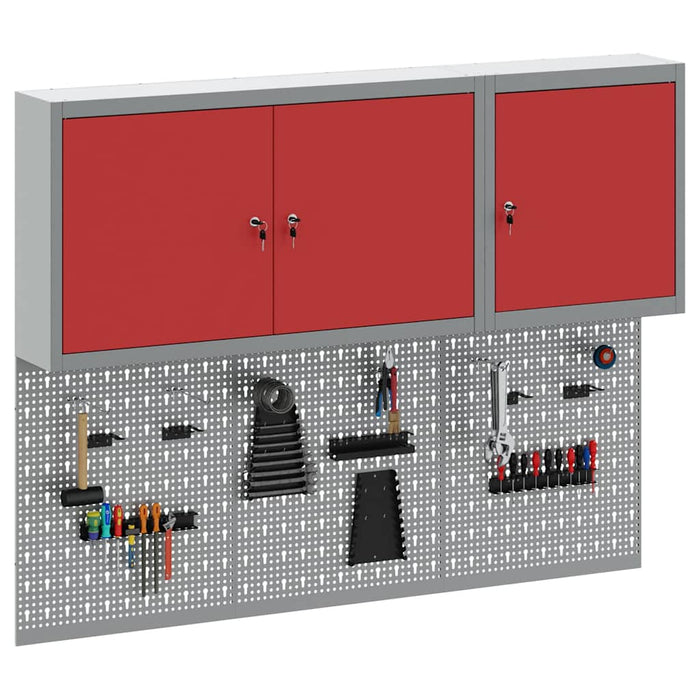 Set dulap de unelte 5 buc. Roșu Oțel vopsit electrostatic - WALTI WALTI