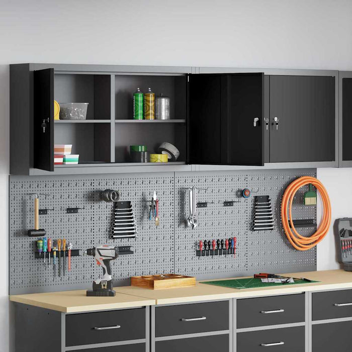 Set dulap de unelte 6 buc. Negru Oțel vopsit electrostatic WALTI