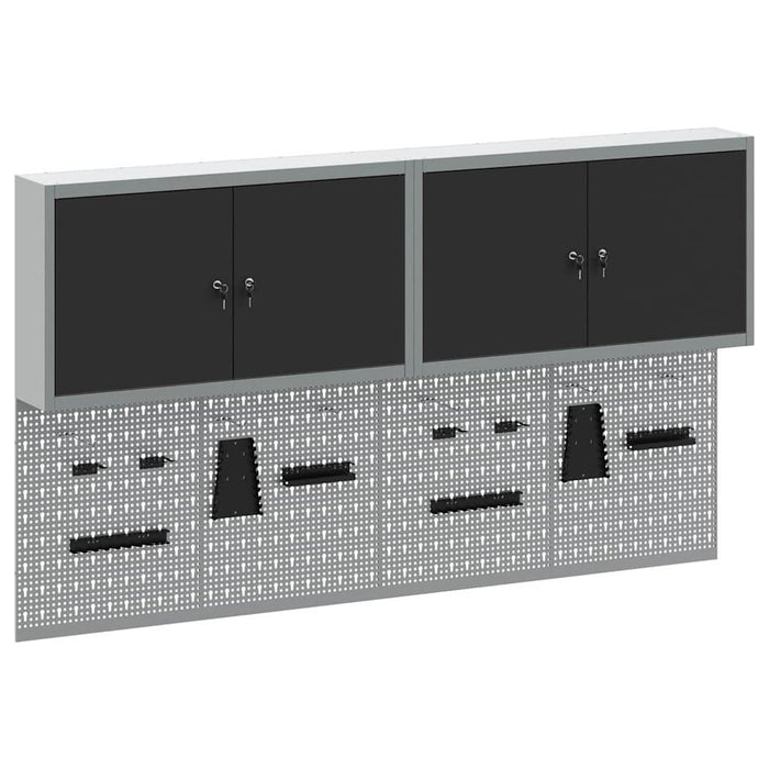 Set dulap de unelte 6 buc. Negru Oțel vopsit electrostatic WALTI