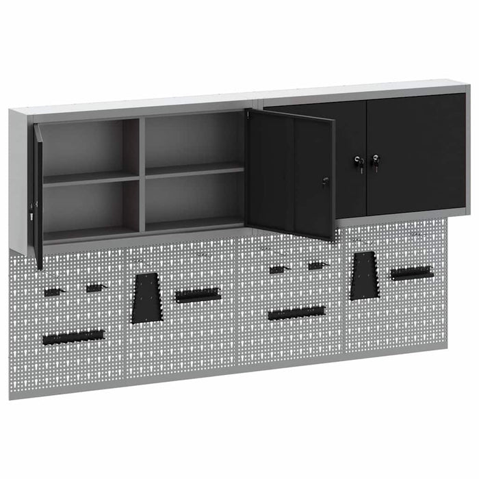 Set dulap de unelte 6 buc. Negru Oțel vopsit electrostatic WALTI