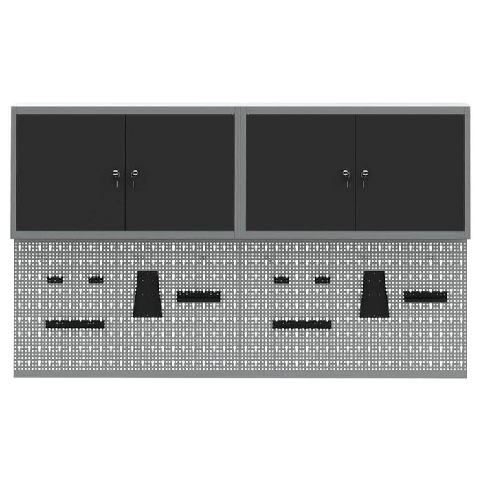 Set dulap de unelte 6 buc. Negru Oțel vopsit electrostatic WALTI