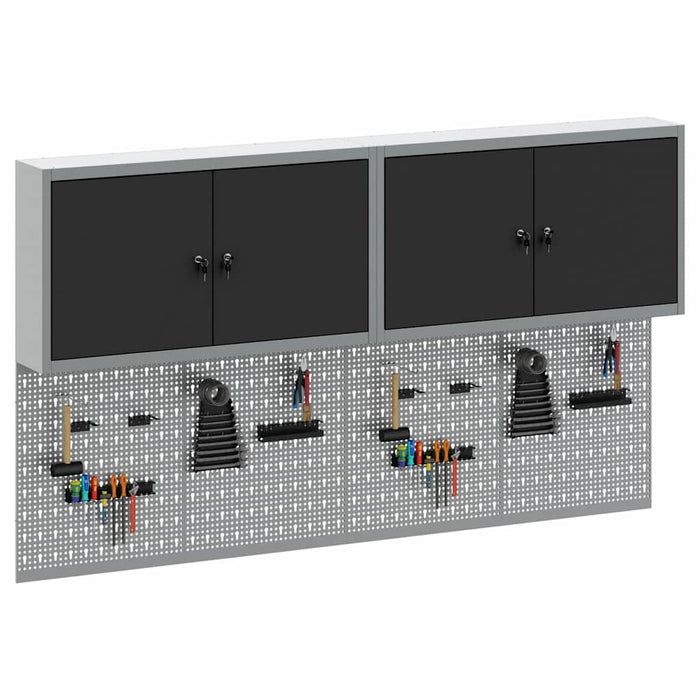 Set dulap de unelte 6 buc. Negru Oțel vopsit electrostatic WALTI