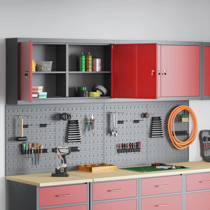 Set dulap de unelte 6 buc. Roșu Oțel vopsit electrostatic WALTI