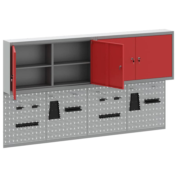 Set dulap de unelte 6 buc. Roșu Oțel vopsit electrostatic WALTI