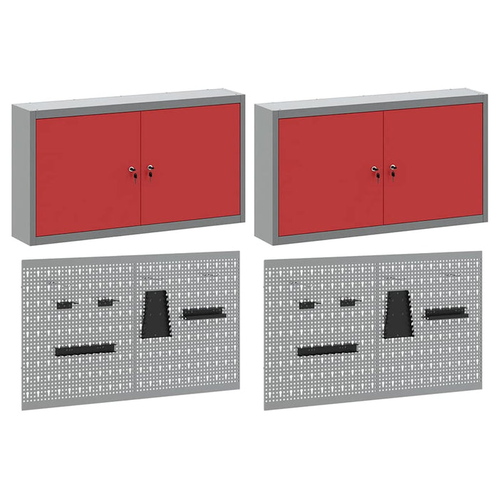 Set dulap de unelte 6 buc. Roșu Oțel vopsit electrostatic WALTI