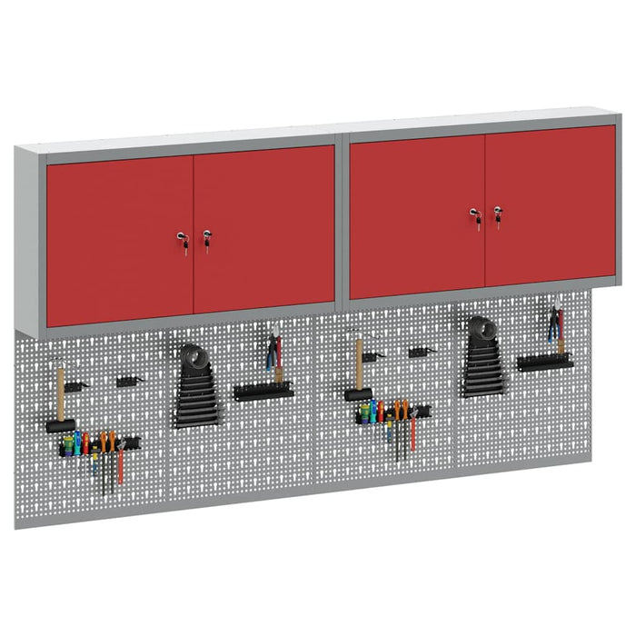 Set dulap de unelte 6 buc. Roșu Oțel vopsit electrostatic WALTI