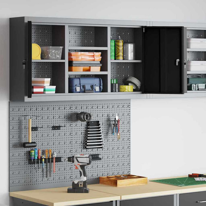 Set dulap de unelte 3 buc. Negru Oțel vopsit electrostatic - WALTI WALTI